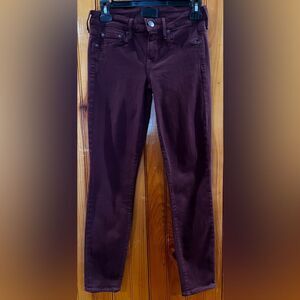 Vince Cotton Blend Riley Legging Jeans Pants Sz. 25 Burgundy